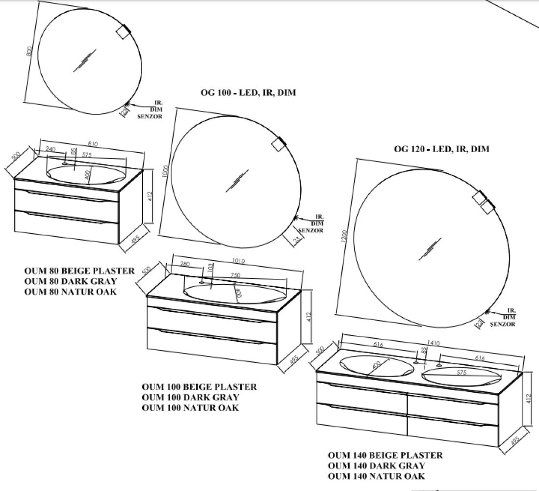 Kolpa San - Led ogledalo OG 120, 100, 80 - Slika 2