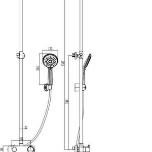 Karag- Andare usponski tuš Nero+ RoseGold