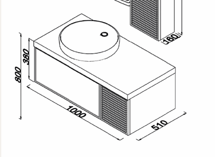 LineArt Syrma Azure Blue – Kupatilski ormarić bez umivaonika - Slika 2