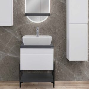 LINEART Style Grey White – Kupatilski ormarić bez umivaonikom