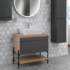 LINEART Style Smoked Oak – Kupatilski ormarić bez umivaonikom