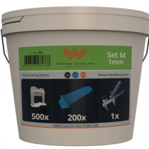 System Leveling Komplet za nivelaciju pločica 1mm(500 spona + 200 kajli + klešta)